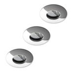 Set van 3 badkamer inbouwspots chrome + LED spots GU10 Lybar, Verzenden, Nieuw