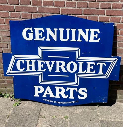 Chevrolet Genuine Parts Zwaar Emaille Bord 122 x 98 cm, Verzamelen, Automerken, Motoren en Formule 1, Ophalen