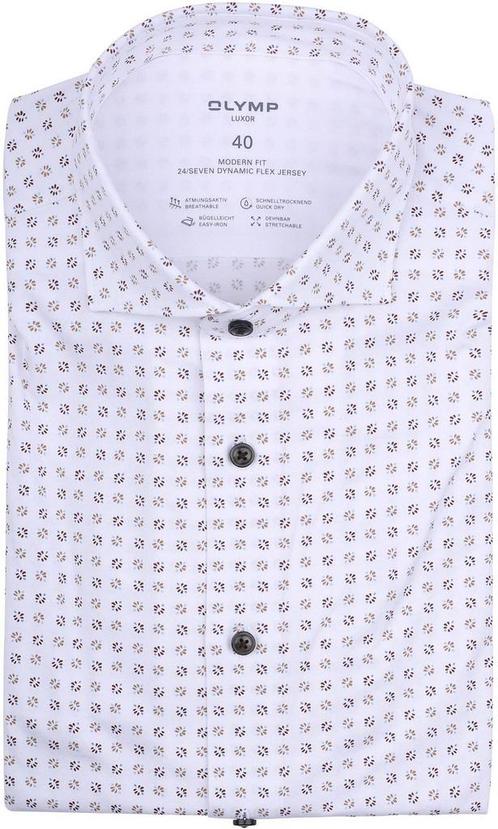 Olymp Luxor Overhemd Print Wit maat 41 Heren, Kleding | Heren, Overhemden, Wit, Nieuw, Verzenden