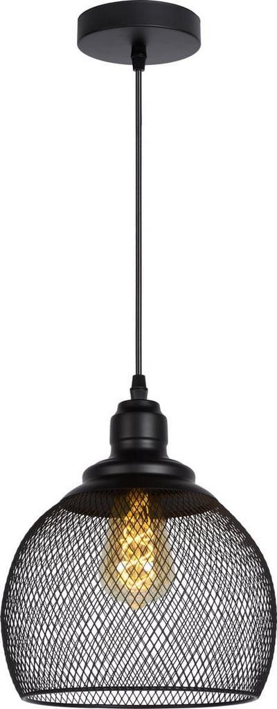 Lucide MESH Hanglamp Ø 22 cm - 1xE27 - Zwart, Huis en Inrichting, Lampen | Hanglampen, Zo goed als nieuw, Ophalen of Verzenden