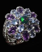 Opaal - Zilver, Tanzaniet, amethist - Galaxie-ring van, Antiek en Kunst