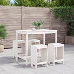 vidaXL 5-delige Barset massief grenenhout wit, Tuin en Terras, Tuinsets en Loungesets, Verzenden, Nieuw