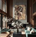 Grootformaat kunstwerk op doek met aluminium lijst, Antiek en Kunst, Verzenden