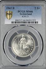 Zwitserland. 2 Francs 1965 - NGC MS66, Postzegels en Munten, Munten | Europa | Niet-Euromunten