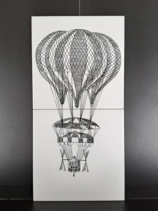 Ontwerp Tegel (2) - Vliegende Machines - Ceramica Bardelli, Antiek en Kunst, Antiek | Meubels | Stoelen en Banken