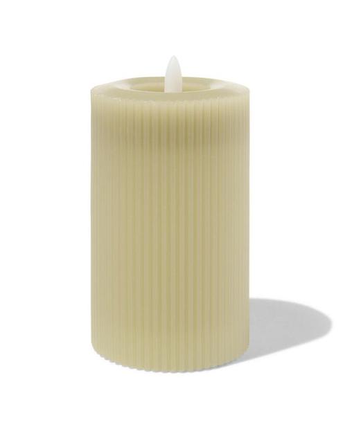 HEMA LED ribbel kaars met wax Ø7.5x12.5 lichtgroen, Huis en Inrichting, Woonaccessoires | Kandelaars en Kaarsen, Nieuw, Verzenden