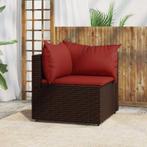 vidaXL Tuinhoekbank met kussens poly rattan bruin, Tuin en Terras, Verzenden, Nieuw, Rotan