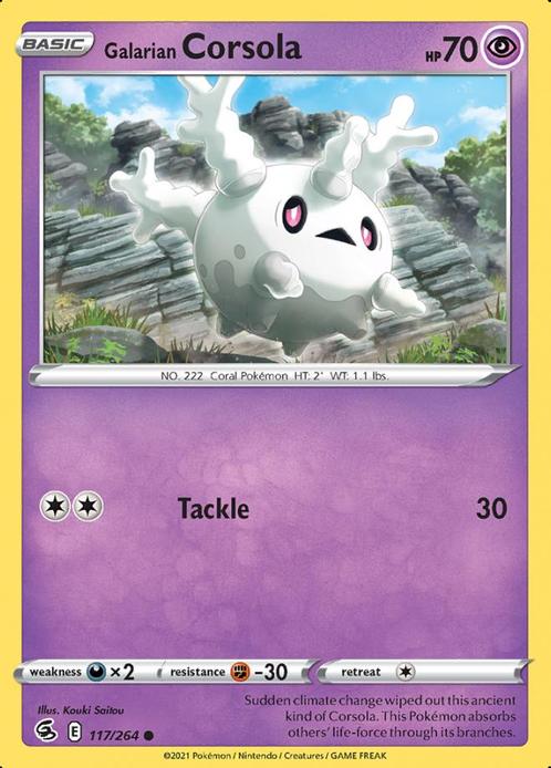 Galarian Corsola 117/264 (Fusion Strike), Hobby en Vrije tijd, Verzamelkaartspellen | Pokémon, Losse kaart, Nieuw, Foil, Ophalen of Verzenden