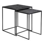 Salontafel Mangohout S Carlin Set Van 2 36x36, Huis en Inrichting, Tafels | Salontafels, Minder dan 50 cm, Verzenden, Nieuw, Minder dan 50 cm
