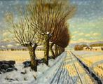 Europese school (XX) - Sunlit Pollards on a Winter Lane