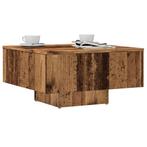 vidaXL Salontafel 60x60x31,5 cm bewerkt hout oud houtkleurig, Verzenden, Nieuw, Overige houtsoorten, 50 tot 100 cm