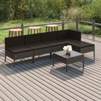 vidaXL 6-delige Loungeset met kussens poly rattan grijs, Verzenden, Nieuw, Rotan, Loungeset