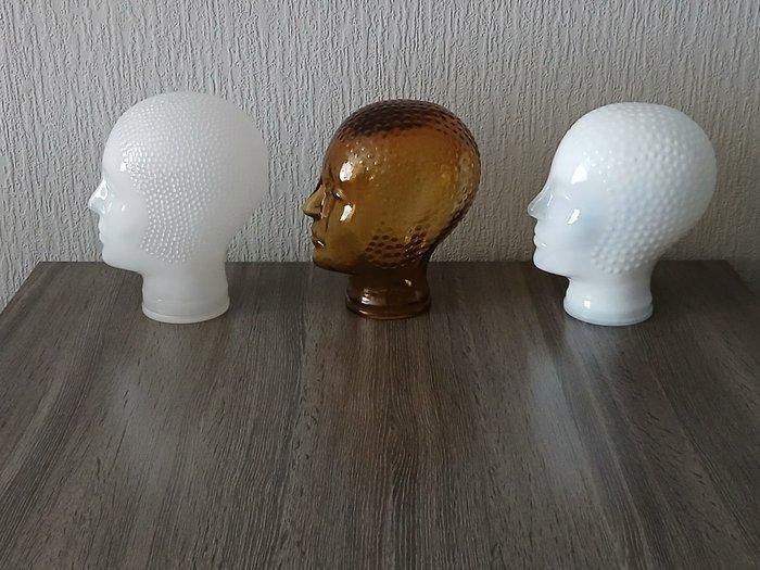 Mannequin - Vintage glazen display hoofden – in de stijl van, Antiek en Kunst, Curiosa en Brocante