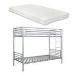 Stapelbed Soppsar met matrassen 90x200 cm zilverkleurig [en., Verzenden, Nieuw