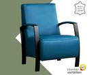 Leren fauteuil Glory - Toledo Turquoise (blauw), Huis en Inrichting, Fauteuils, Nieuw, Ophalen of Verzenden, 50 tot 75 cm, Industrieel, Modern