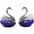 Zoutvat (2) - Condimentkannetjes, zwanen met rococó