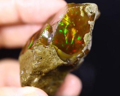 MUSEUMKWALITEIT - Ruwe kristal Welo-opaal Giant Treasure -, Verzamelen, Mineralen en Fossielen