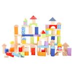 Ecotoys 100-delige kleurrijke houten blokkenset met, Kinderen en Baby's, Speelgoed | Bouwstenen, Nieuw, Ophalen of Verzenden