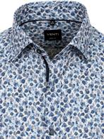 Venti Blauw Gebloemd Overhemd Body Fit Met Stretch, Verzenden, Nieuw, Blauw
