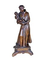 Beeld, Heilige Antonius met kind - 31 cm - Hout, Antiek en Kunst