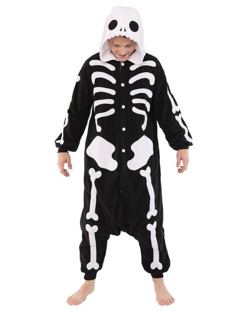 Onesie Skelet Pak M-L Skeletpak Kostuum Zwart Wit Botten 170, Kleding | Heren, Carnavalskleding en Feestkleding, Kleding, Nieuw