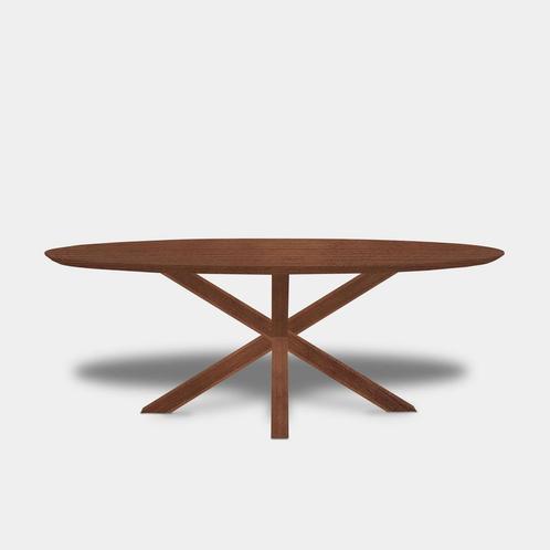 Tafel Ovaal Eikenhout  Matrix Hout  220x110, Huis en Inrichting, Tafels | Eettafels