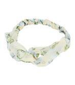 Haarband Twist Bloemen Print Voile Stof Wit, Verzenden, Nieuw