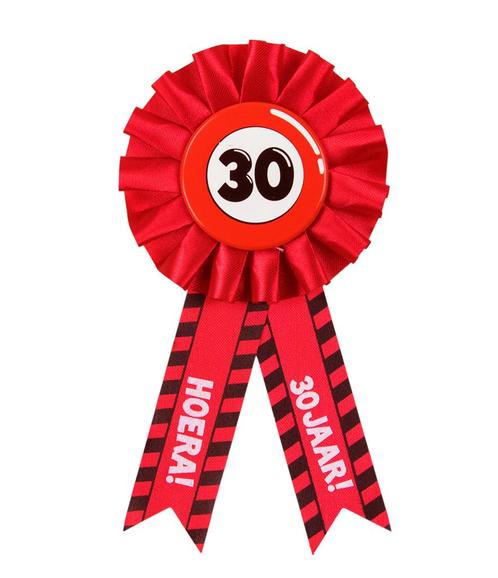 Rozet Hoera 30 Jaar Hoera, Hobby en Vrije tijd, Feestartikelen, Nieuw, Verzenden