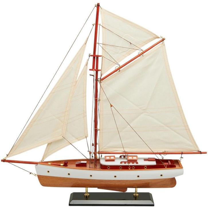 Zeilboot Model 58cm Wit, Hobby en Vrije tijd, Modelbouw | Boten en Schepen, Ophalen of Verzenden