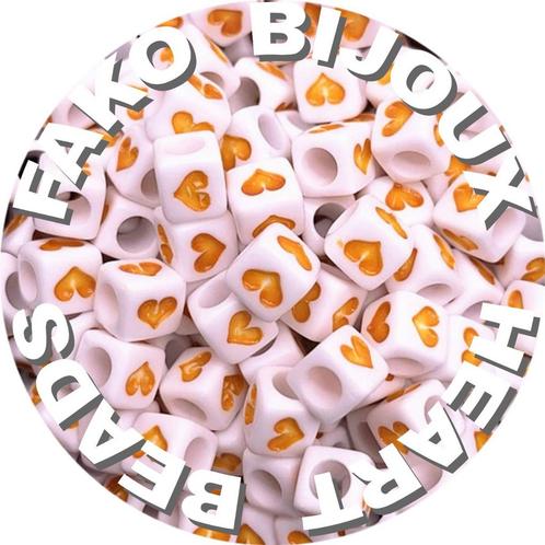 Fako Bijoux® - Hartjes Kralen Vierkant - Acryl - 7mm -, Hobby en Vrije tijd, Kralen en Sieraden maken, Verzenden