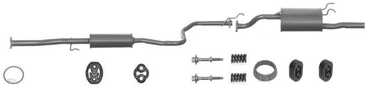 Complete uitlaat Einddemper + Middendemper Honda Civic 1.4, Auto-onderdelen, Uitlaatsystemen, Nieuw, Verzenden