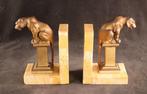 Paar bronzen Art Deco - Boekensteunen (2) - Brons, Marmer