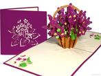 Bloemenkaart Kaaps Viooltje in rieten mand, Verzenden, Nieuw