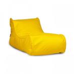Luxe relax poef - geel - wasbare polyester hoes, Huis en Inrichting, Zitzakken, Ophalen of Verzenden, Nieuw