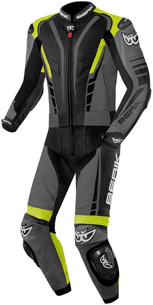 Berik XR-Ace Zwart Grijs Geel 2-Delig Motorpak, Motoren, Kleding | Motorkleding, Heren, Nieuw met kaartje, Combipak, Verzenden