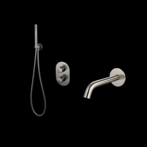 Badset Sanilux Bubbel Inbouw Met Box Thermostaat Gunmetal, Doe-het-zelf en Verbouw, Sanitair, Kraan, Nieuw, Ophalen of Verzenden