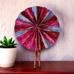 Afrikaanse handwaaier - Ankara print waaier - Kosi - Roze, Huis en Inrichting, Woonaccessoires | Wanddecoraties, Ophalen of Verzenden