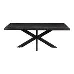 Mangohouten Eettafel Rechthoek Donald 260x100 cm (6cm) Zwart, Huis en Inrichting, Tafels | Eettafels, 100 tot 150 cm, Verzenden