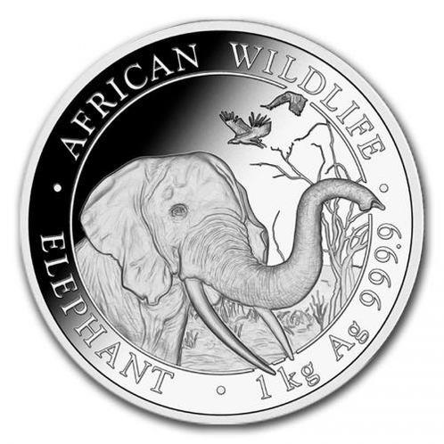 Somalische Olifant 1 kg 2018, Postzegels en Munten, Munten | Afrika, Losse munt, Zilver, Overige landen, Verzenden