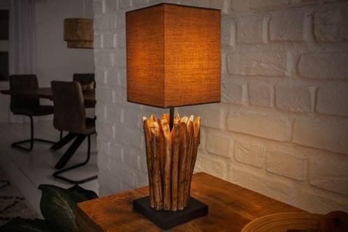 Handgemaakte drijfhout tafellamp EUPHORIA 45cm bruin met, Huis en Inrichting, Lampen | Tafellampen, Ophalen of Verzenden