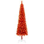 vidaXL Kerstboom met LEDs smal 150 cm rood