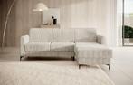 Hoekbank Seven beige ribstof hoekzetel