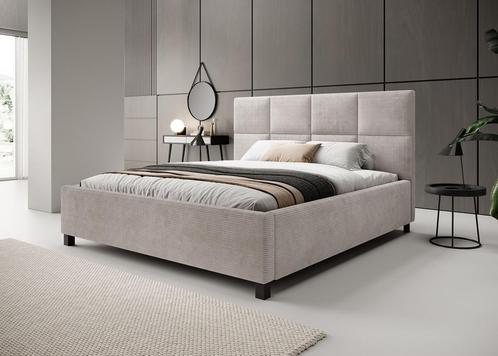 Meubella tweepersoonsbed Soline 180x200 beige ribstof, Huis en Inrichting, Slaapkamer | Bedden, 180 cm, 200 cm, Tweepersoons, Nieuw