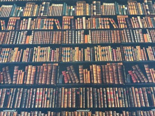 De geheime bibliotheek - Katoenen stof voor bekleding -, Antiek en Kunst, Curiosa en Brocante
