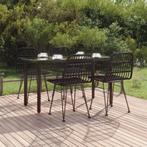 vidaXL 5-delige Tuinset poly rattan zwart, 4 zitplaatsen, Nieuw, Tuinset, Verzenden