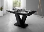 Eetkamertafel - Zwart marmerlook - Uitschuifbaar 160cm, 50 tot 100 cm, Nieuw, 150 tot 200 cm, Modern