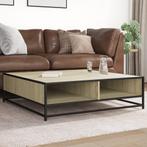 vidaXL Salontafel 100x100x30 cm bewerkt hout en metaal, Verzenden, Nieuw, Overige houtsoorten, 100 tot 150 cm