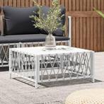 vidaXL Tuintafel 70x70x34 cm geweven stof wit, Tuin en Terras, Tuinsets en Loungesets, Verzenden, Nieuw, Textileen