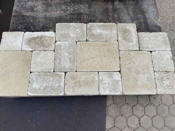 Veiling - 24 M2 Betontegel Blanco Wildverband Getrommeld 6 C, Tuin en Terras, Tegels en Klinkers