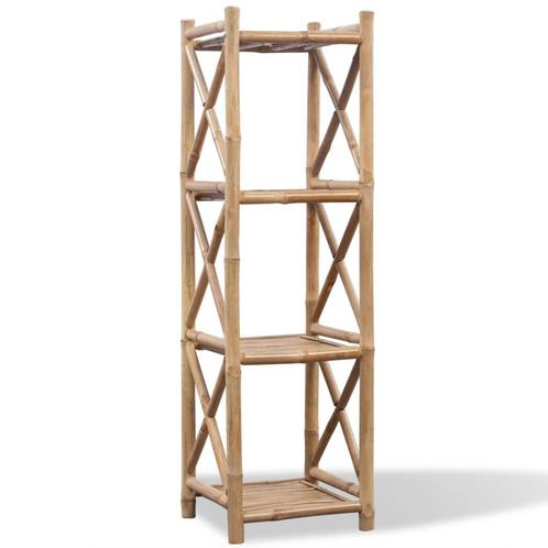 vidaXL Rek 4-laags vierkant bamboe, Huis en Inrichting, Kasten | Boekenkasten, 25 tot 50 cm, Nieuw, Overige houtsoorten, 100 tot 150 cm